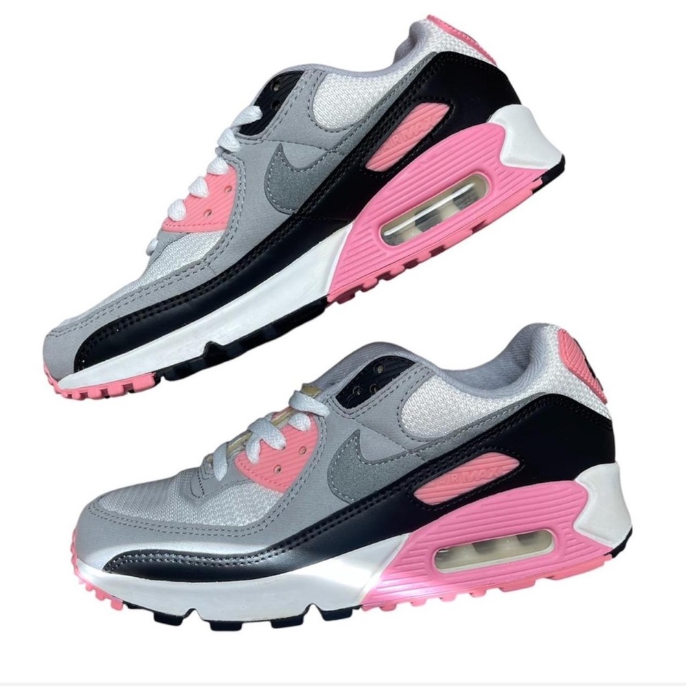 Nike Women's Air Max 90 Gray and Pink Sneakers